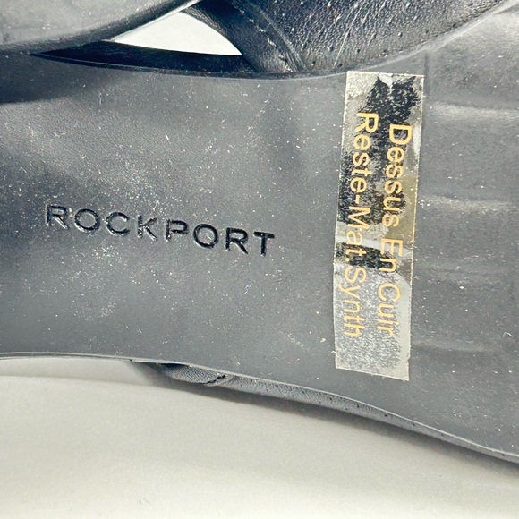 Rockport adiPRENE by Adidas Black Leather Slingback Heels with Chunky Heel SZ 9 - Picture 11 of 14